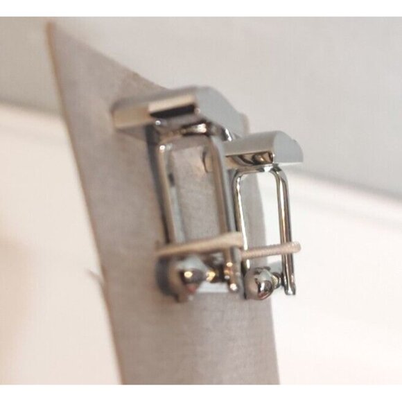 Kenneth Cole New York Cufflinks Rectangular Simplistic Classic Chrome Finish - Picture 5 of 9